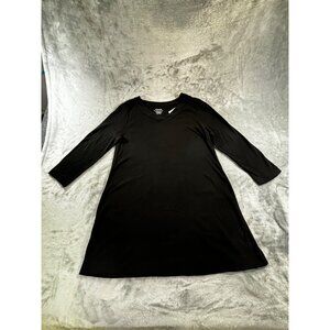Chico's Blouse Women's Medium Black V-Neck Tunic with 3/4 sleeves NWT